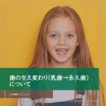 歯の生え変わり（乳歯→永久歯）について